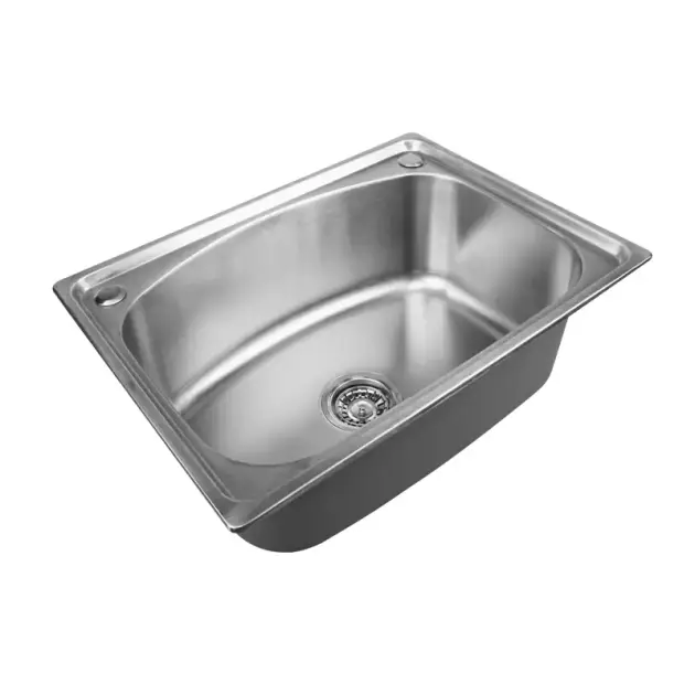 China Manufacturer Modern Fashion Stainless Steel Single Kitchen Sink Brushed Above Counter Sink Vegetable Sink
