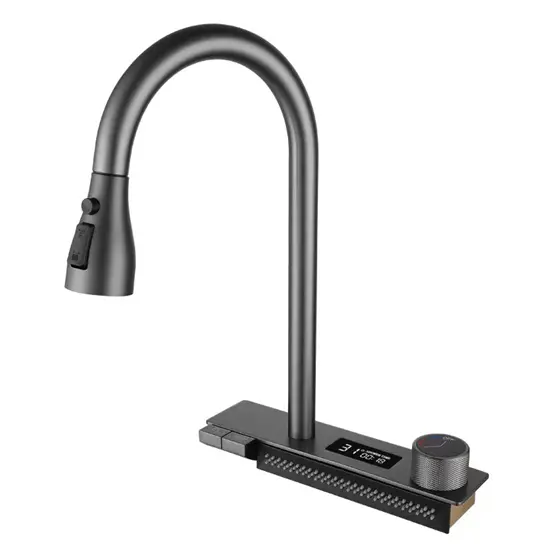 Kitchen half digital display flying rain faucet